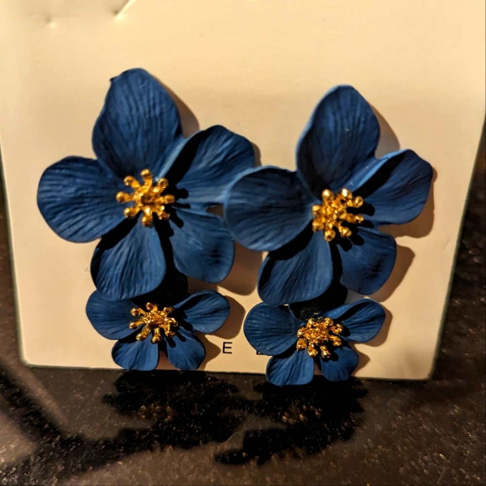 Blue Flower Earrings